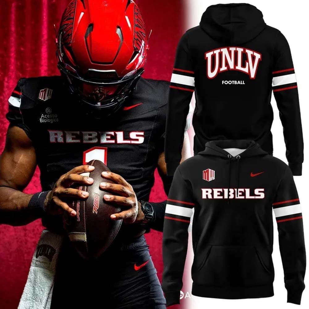 UNLV Rebels Football Wear Black Hoodie Shirt
