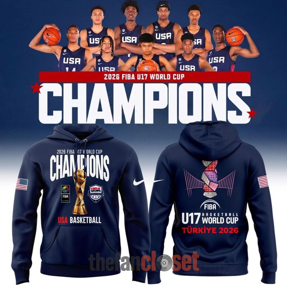 2026 FIBA U17 Basketball World Cup Champions USA Basketball Hoodie