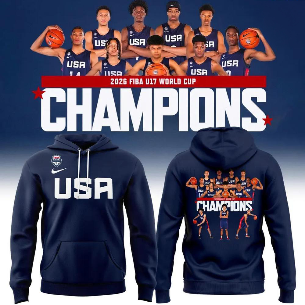 USA Basketball 2026 Navy Blue Champions Graphic Hoodie