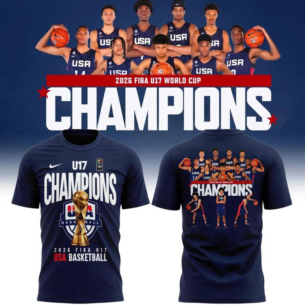 USA Basketball Navy FIBA U17 World Cup Champions T Shirt