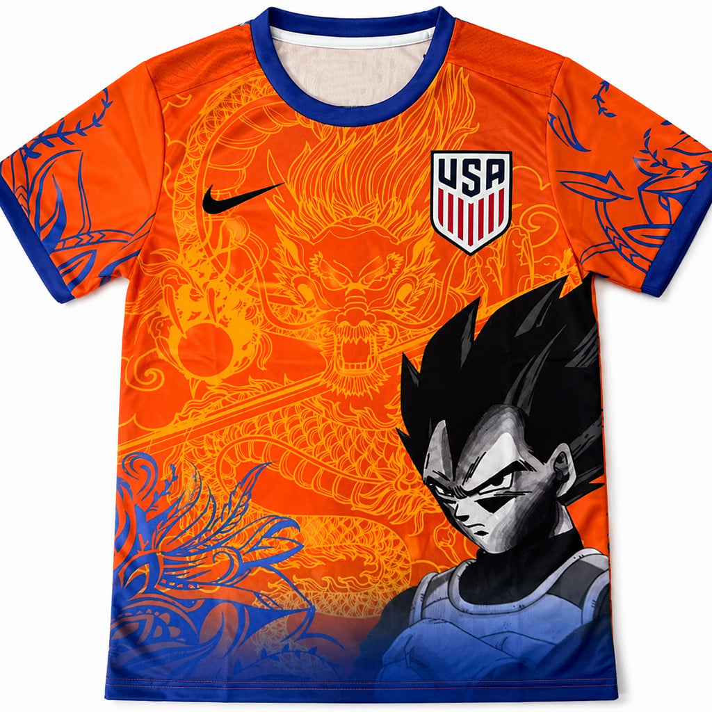 USA Soccer Team x Dragon Ball Vegeta Orange Soccer Jersey
