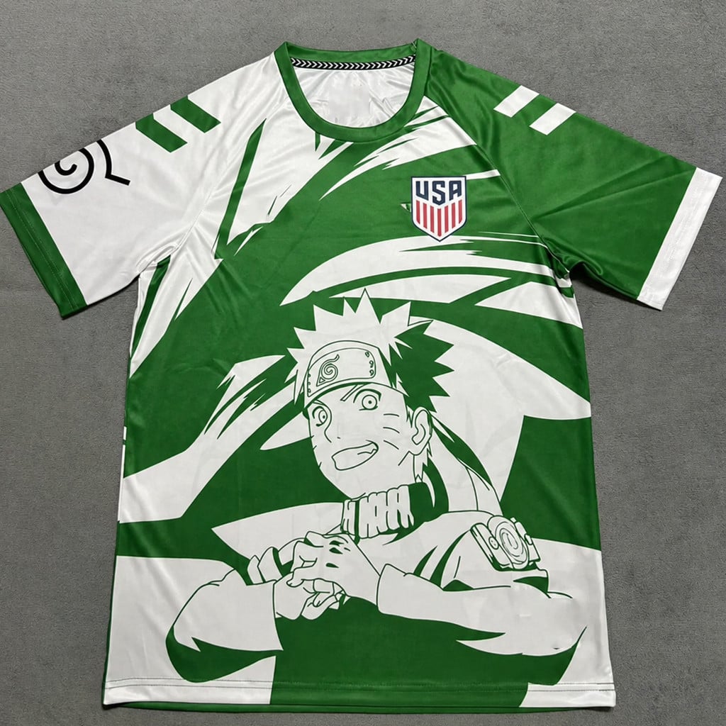 USA Soccer Team x Naruto Green Soccer Jersey