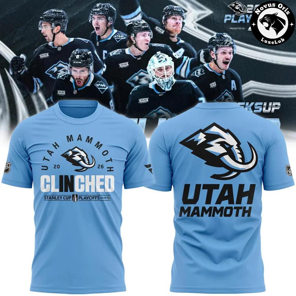 Utah Mammoth 2026 Stanley Cup Playoffs Clinched Light Blue T-Shirt