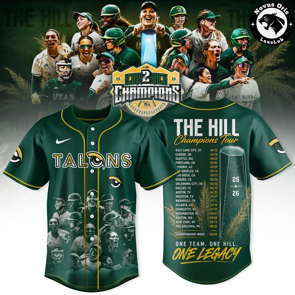 Utah Talons AUSL 2026 Back-To-Back Champions Baseball Jersey 1 - Unicasport Utah Talons AUSL 2026 Back-To-Back Champions Baseball Jersey