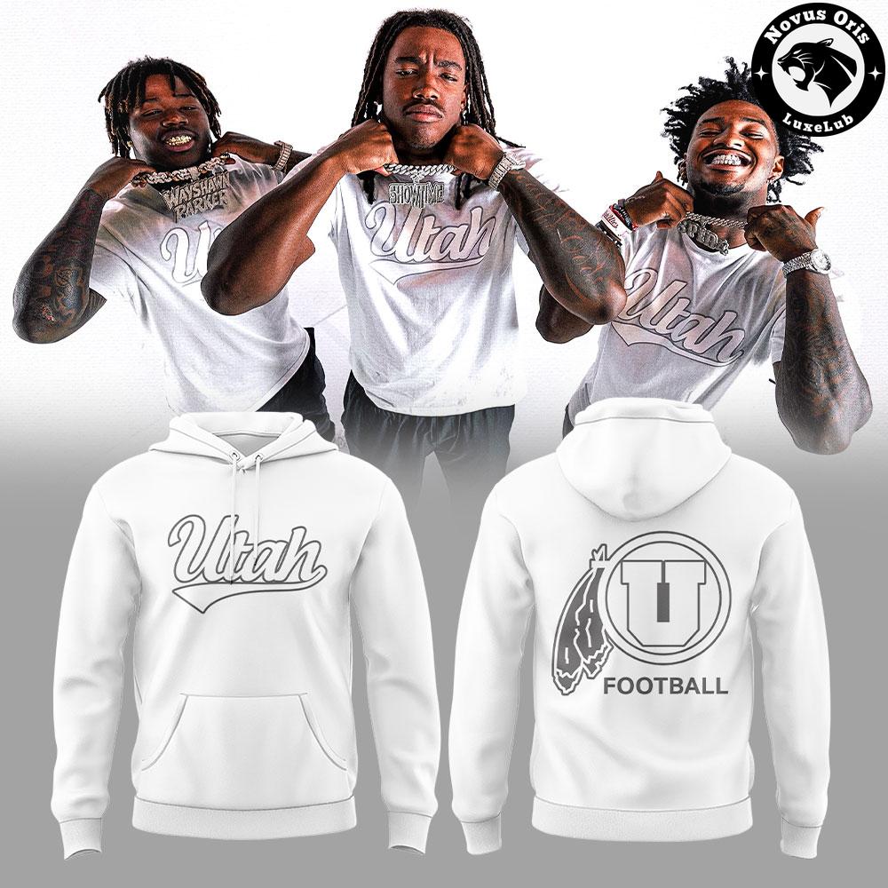 Utah Utes Football White Out 2026 White Pullover Hoodie 1 - Unicasport Utah Utes Football White Out 2026 White Pullover Hoodie