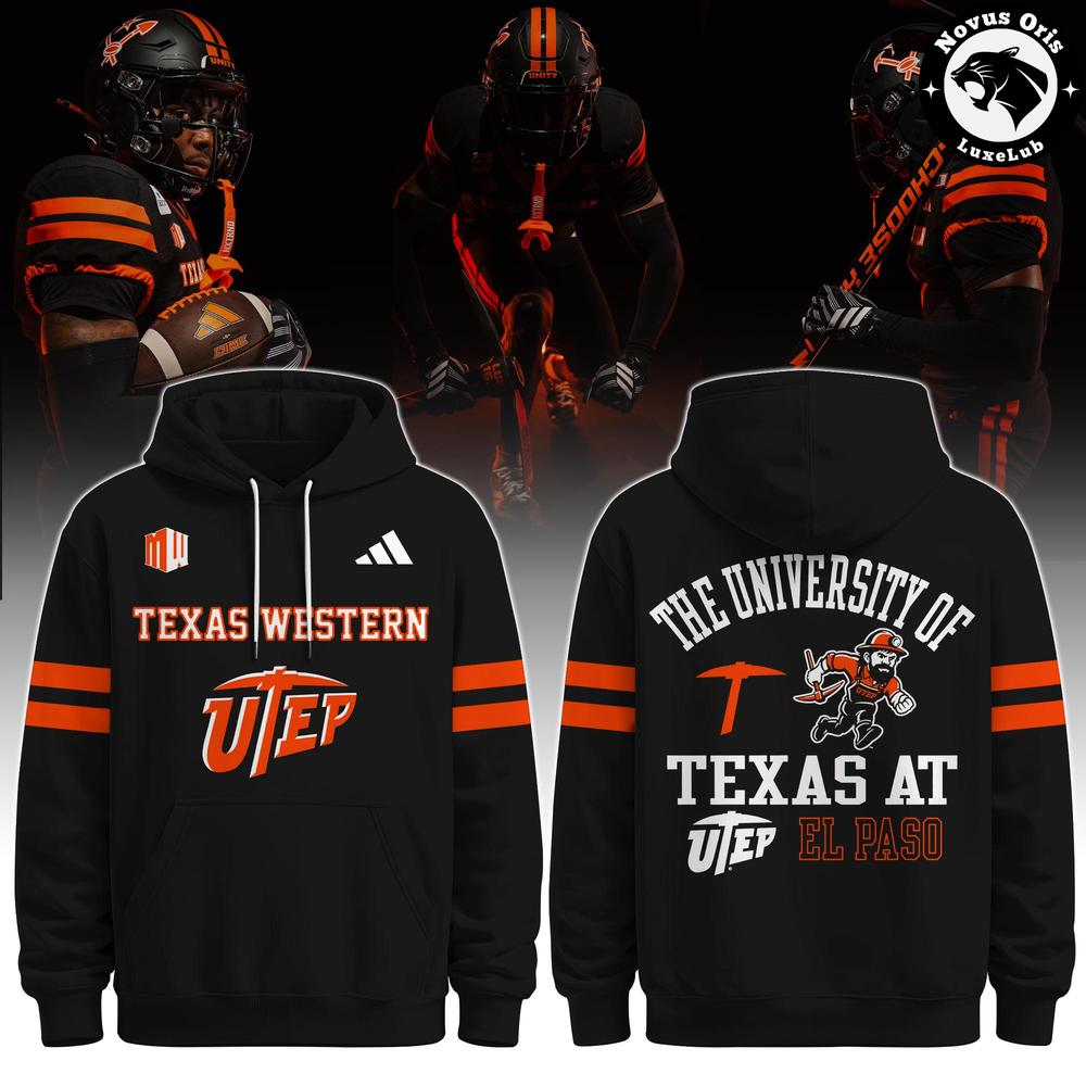 UTEP Miners Texas Western 2026 Blackout Vintage Mascot Hoodie 1 - Unicasport UTEP Miners Texas Western 2026 Blackout Vintage Mascot Hoodie