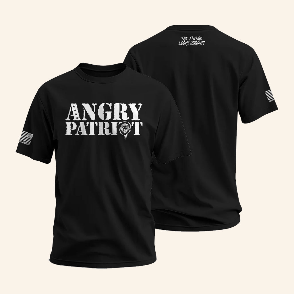 Valuetainment Merch Angry Patriot Black T-Shirt Present For Boyfriend