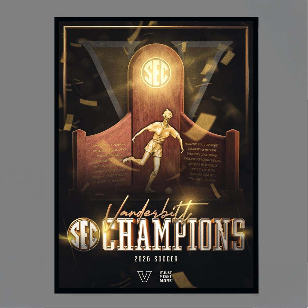 Vanderbilt Champions 2026 Soccer SEC Poster