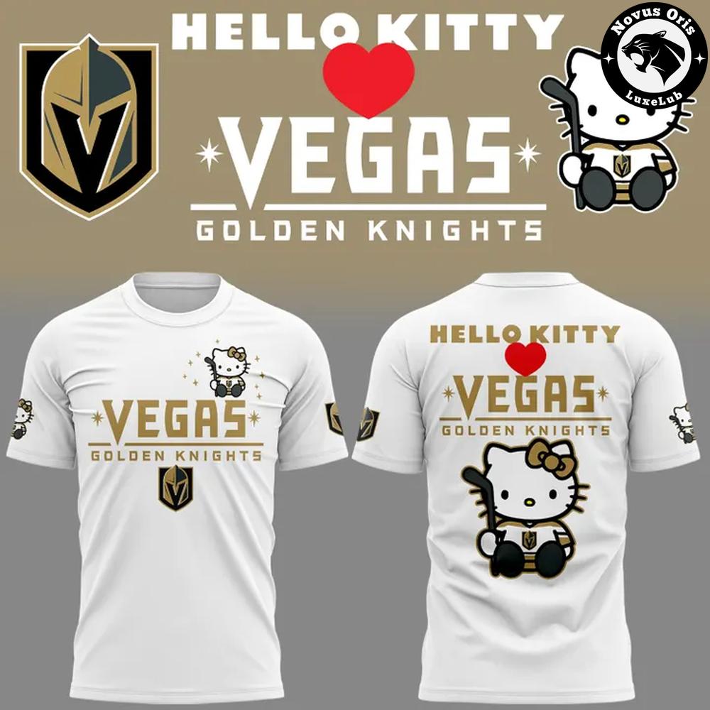 Vegas Golden Knights x Hello Kitty Hockey Cute Limited Edition T-Shirt