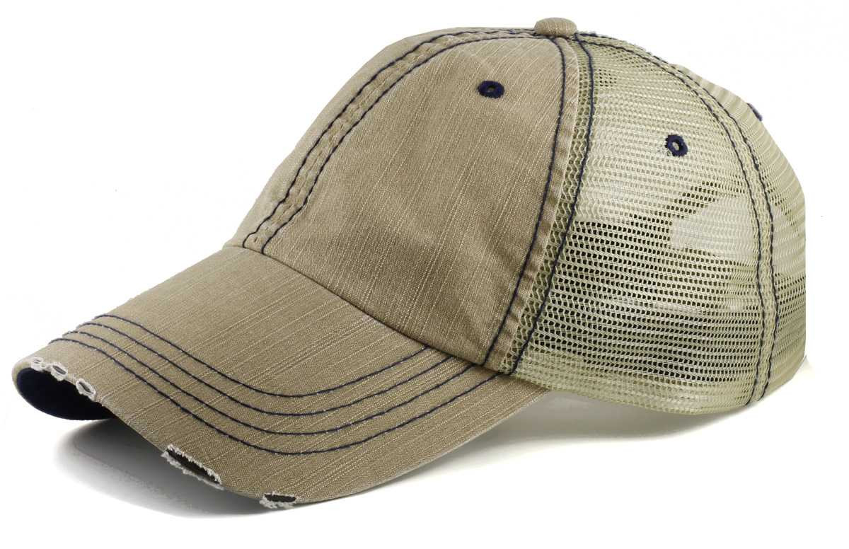 Vintage Low Profile Trucker Hat for Big Heads Khaki Gift for Dad