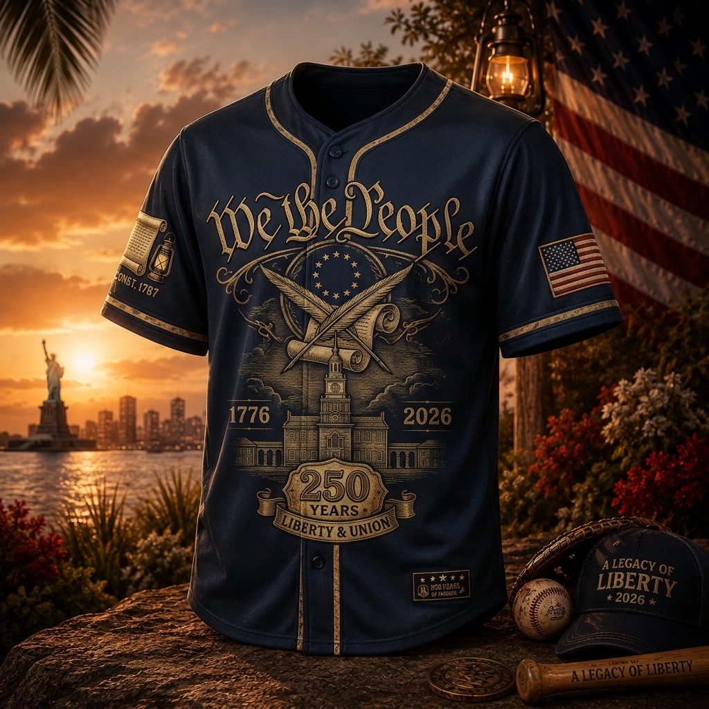 Vintage Supporter Hihoboken We The People Constitution Baseball Jersey America 250th 2026 Game Day Merch