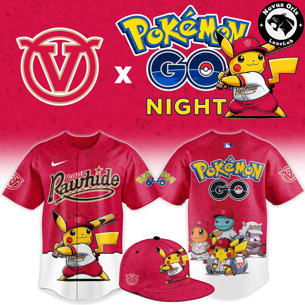 Visalia Rawhide x Pokemon GO Night Limited Edition Baseball Jersey 1 - Unicasport Visalia Rawhide x Pokemon GO Night Limited Edition Baseball Jersey