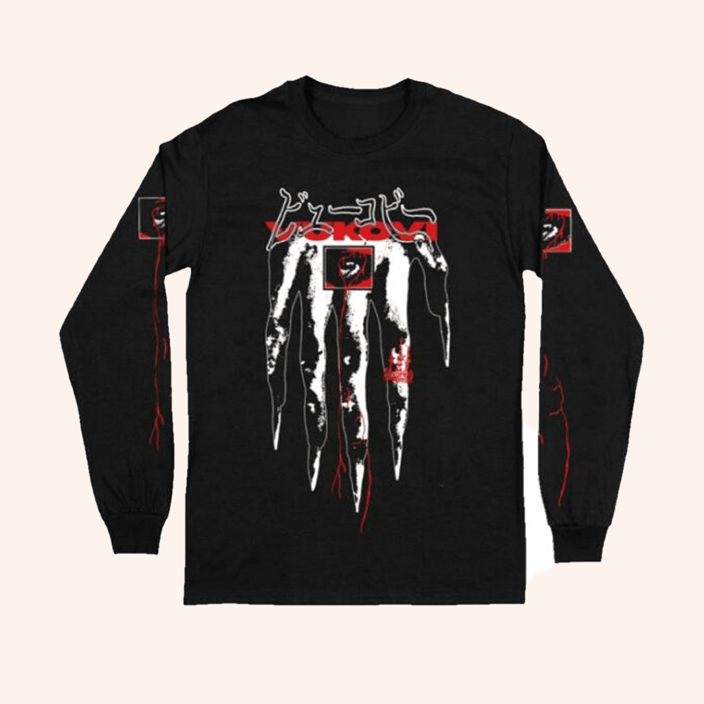 Vukovi UK Merch Hand Black Long Sleeve Shirt Gift For Rock Music Lover