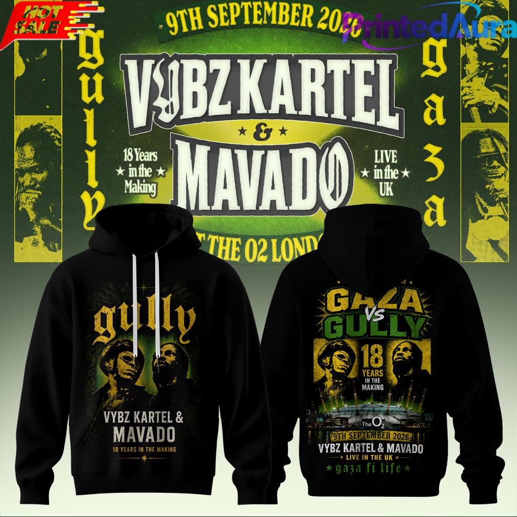 Vybz Kartel x Mavado Gullyside Gaza Black Graphic Hoodie - Gift for Fans