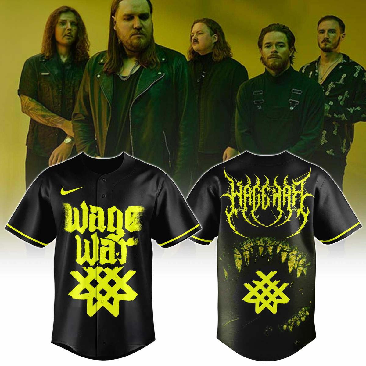 Wage War Stigma Custom Neon Splash Magnetic Baseball Jersey - Best Gift for Fans