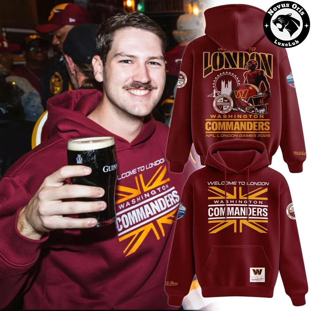 Washington Commanders NFL London Games 2026 Pullover Hoodie 1 - Unicasport Washington Commanders NFL London Games 2026 Pullover Hoodie