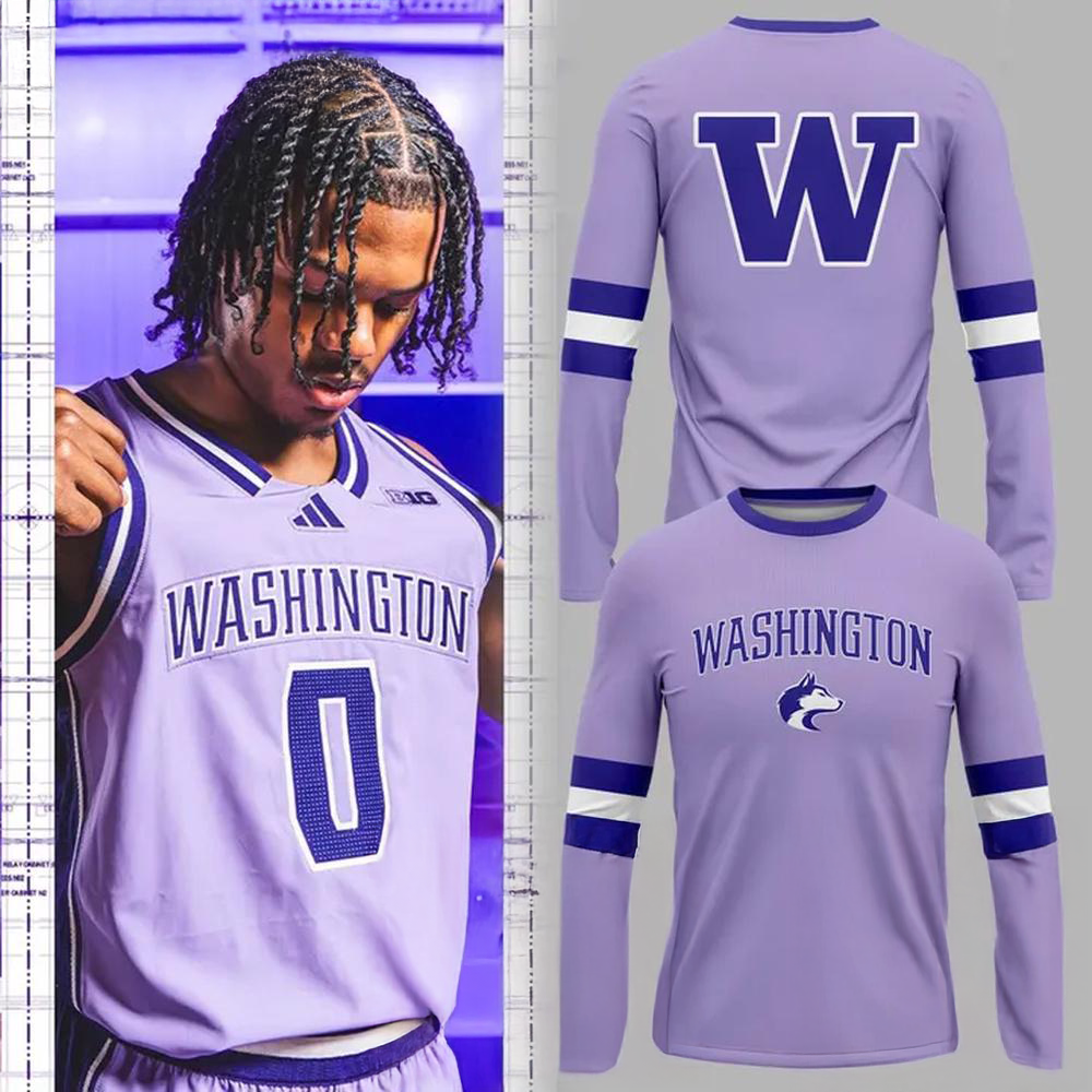 Washington Huskies Basketball Classic Lavender Uniform 2026 Limited Edition Long Sleeve Shirt