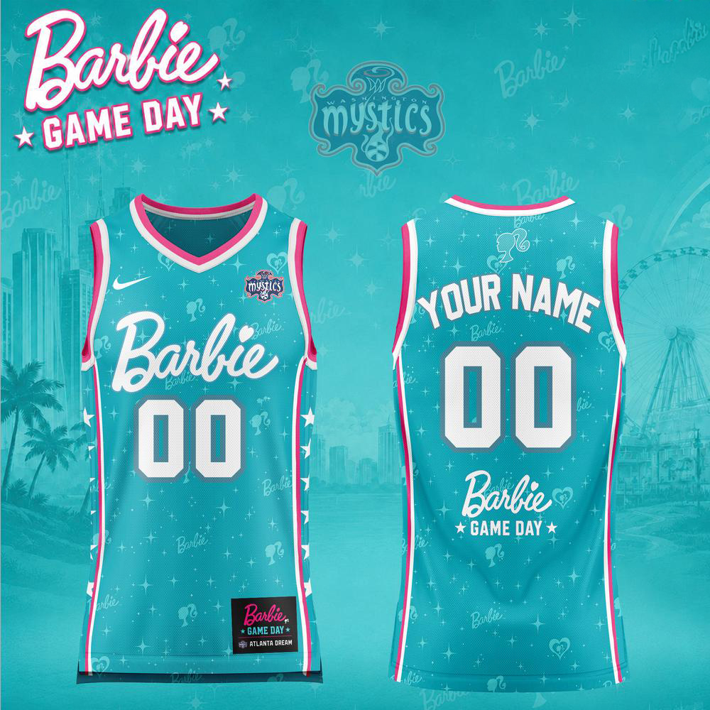 Washington Mystics Barbie Teal 2026 Basketball Jersey