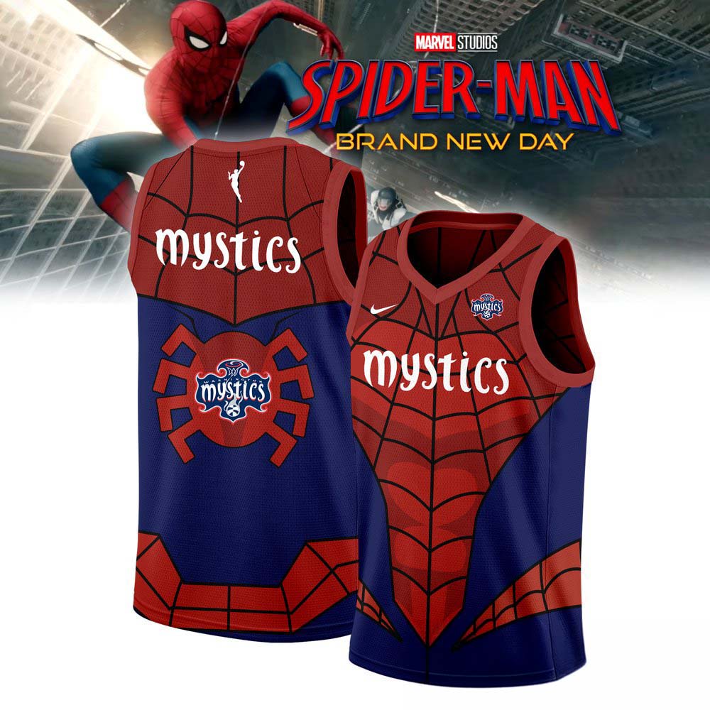 Washington Mystics x SpiderMan Special Basketball Jersey 1 - Unicasport Washington Mystics x SpiderMan Special Basketball Jersey