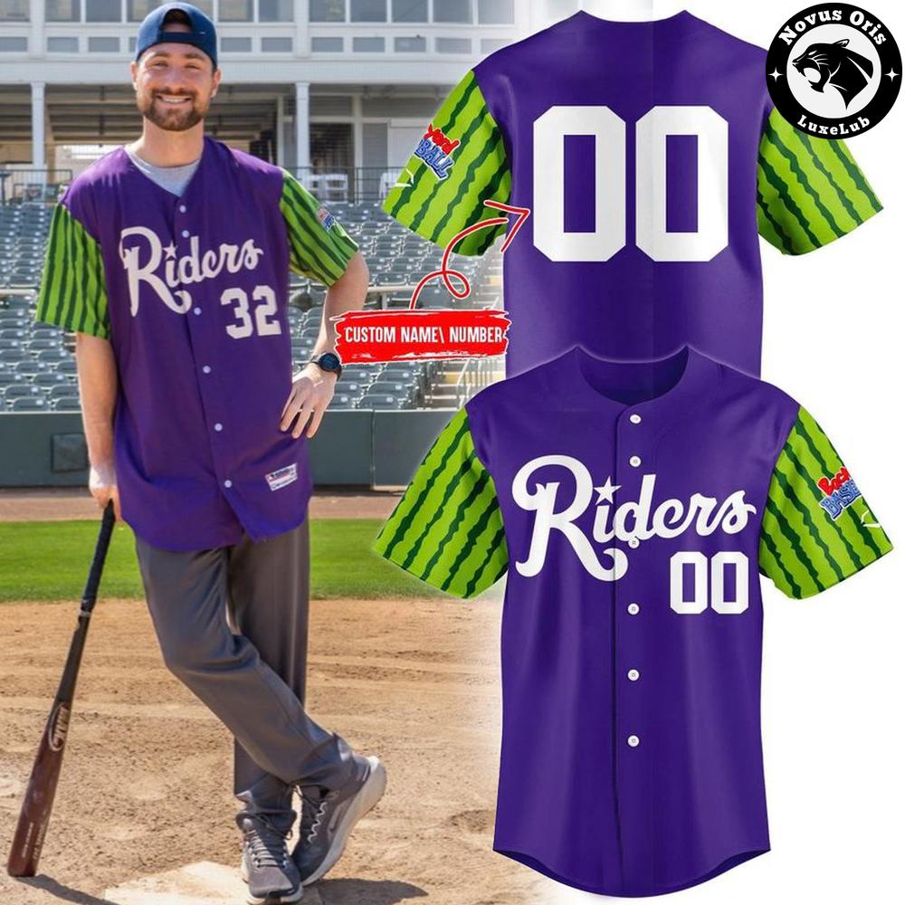 Watermelon Riders Purple Custom Baseball Jersey 1 - Unicasport Watermelon Riders Purple Custom Baseball Jersey