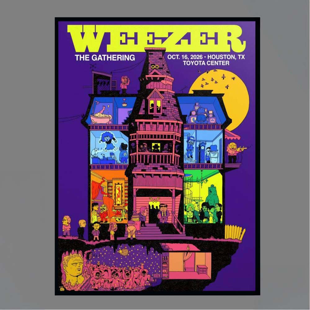 Weezer The Gathering Oct 16 2026 Houston TX Toyota Center Concert Wall Art Print Poster