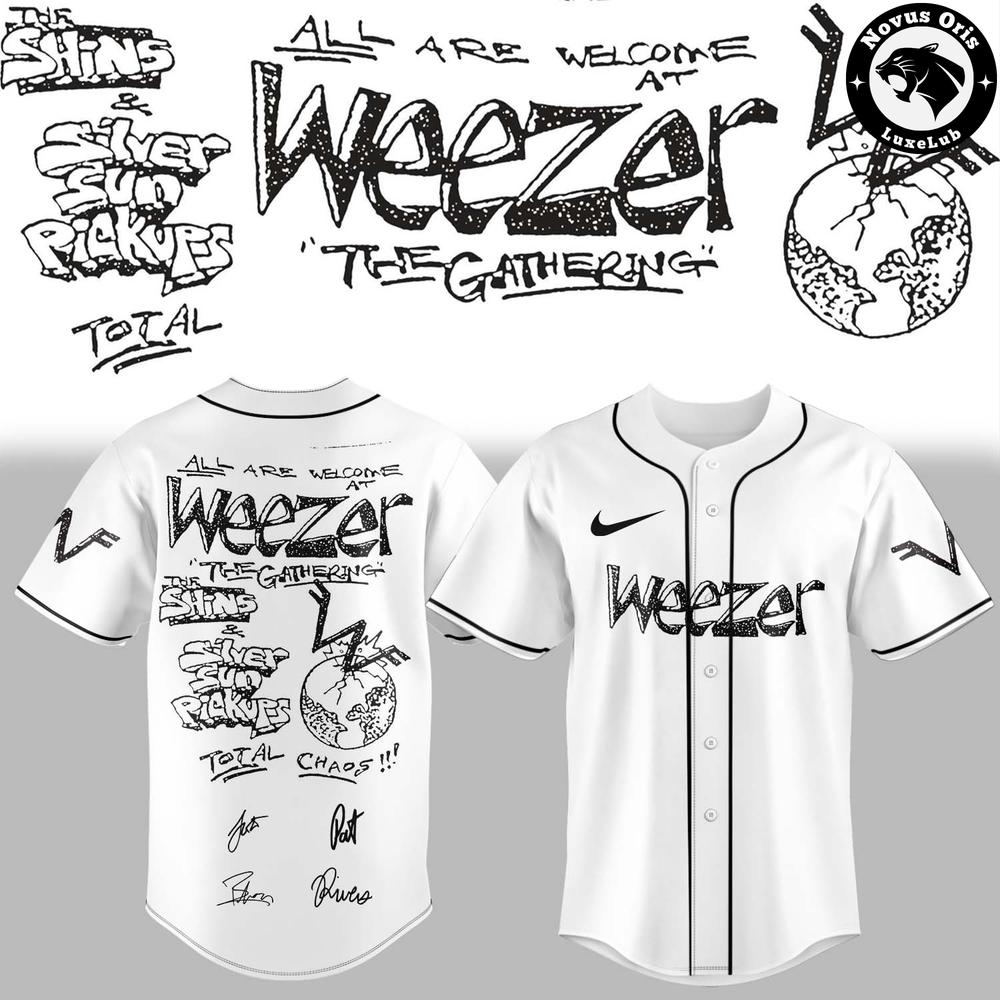 Weezer The Gathering World Wide Tour 2026 Baseball Jersey 1 - Unicasport Weezer The Gathering World Wide Tour 2026 Baseball Jersey
