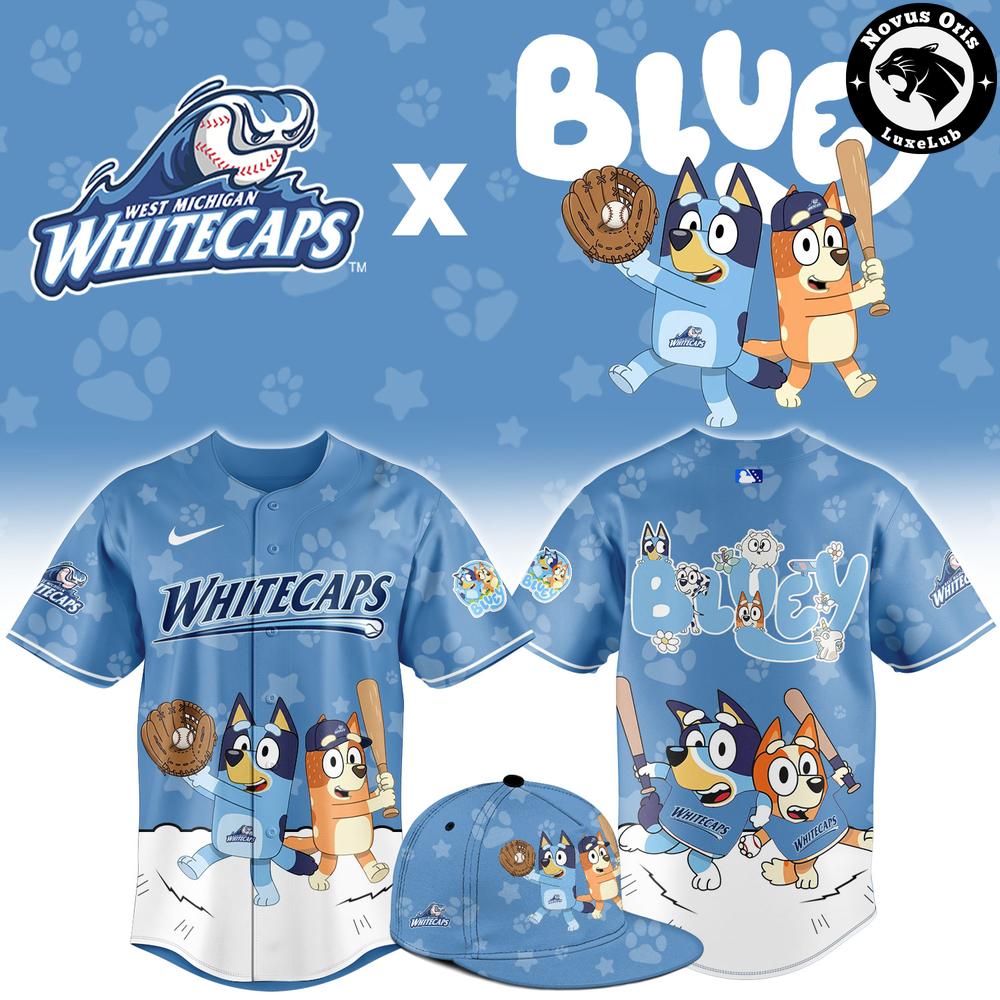 West Michigan Whitecaps x Bluey Night Limited Edition Baseball Jersey