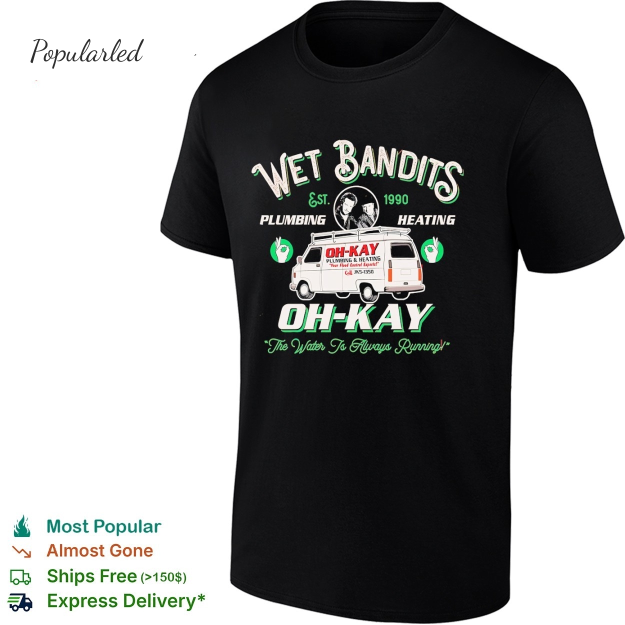 Wet Bandits Plumbing and Heating 1990 Movie Parody Graphic shirt