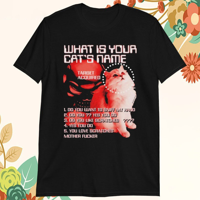 What Is Your Cats Name Target Acquired Cat Skull Tshirts