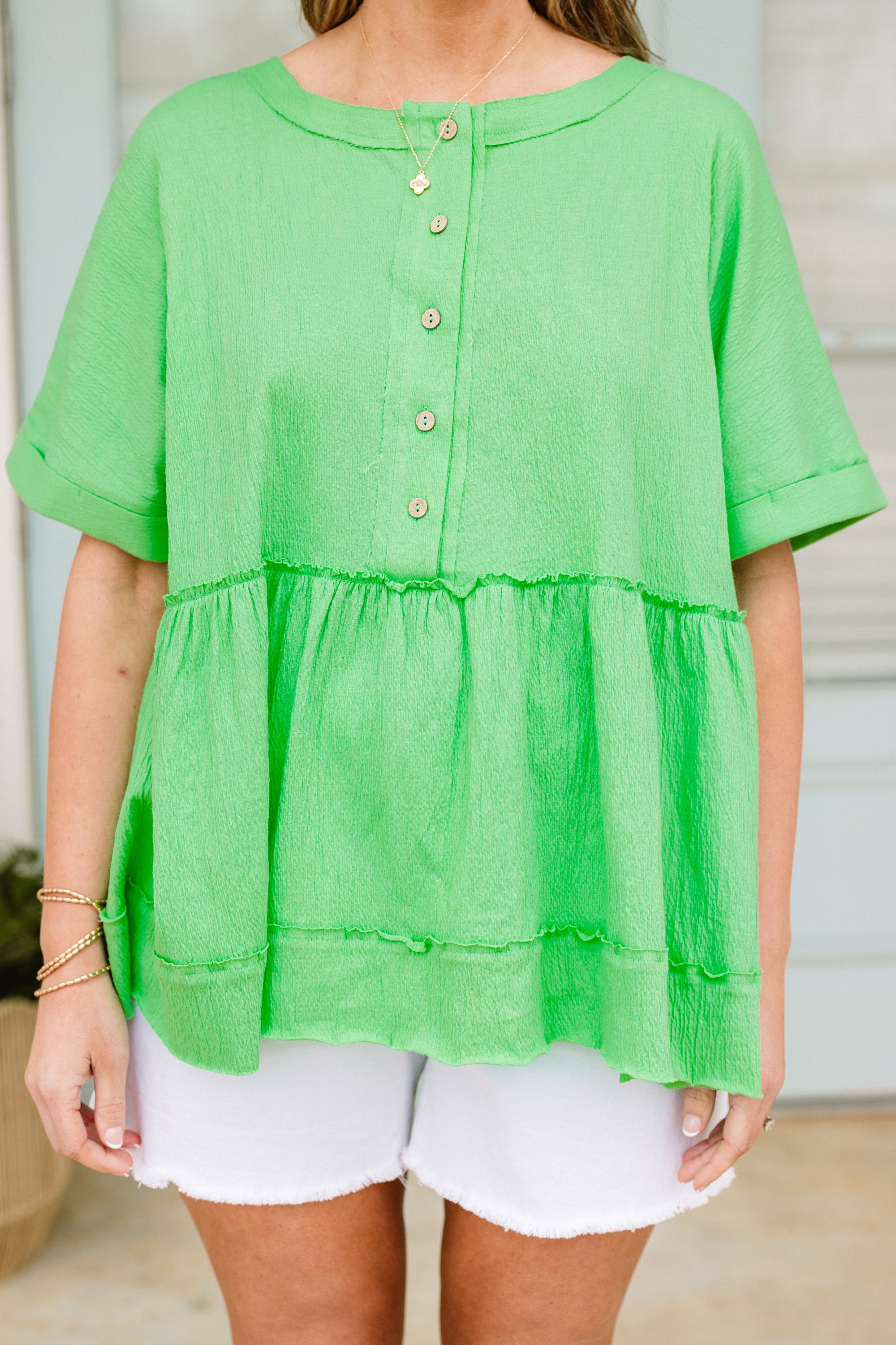 What Should We Do Today Top, Green 5 What Should We Do Today Top, Green - Image 5