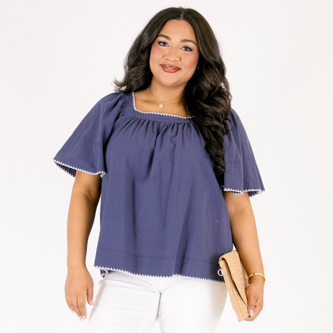 Where You Are Top, Navy 7 Where You Are Top, Navy - Image 7