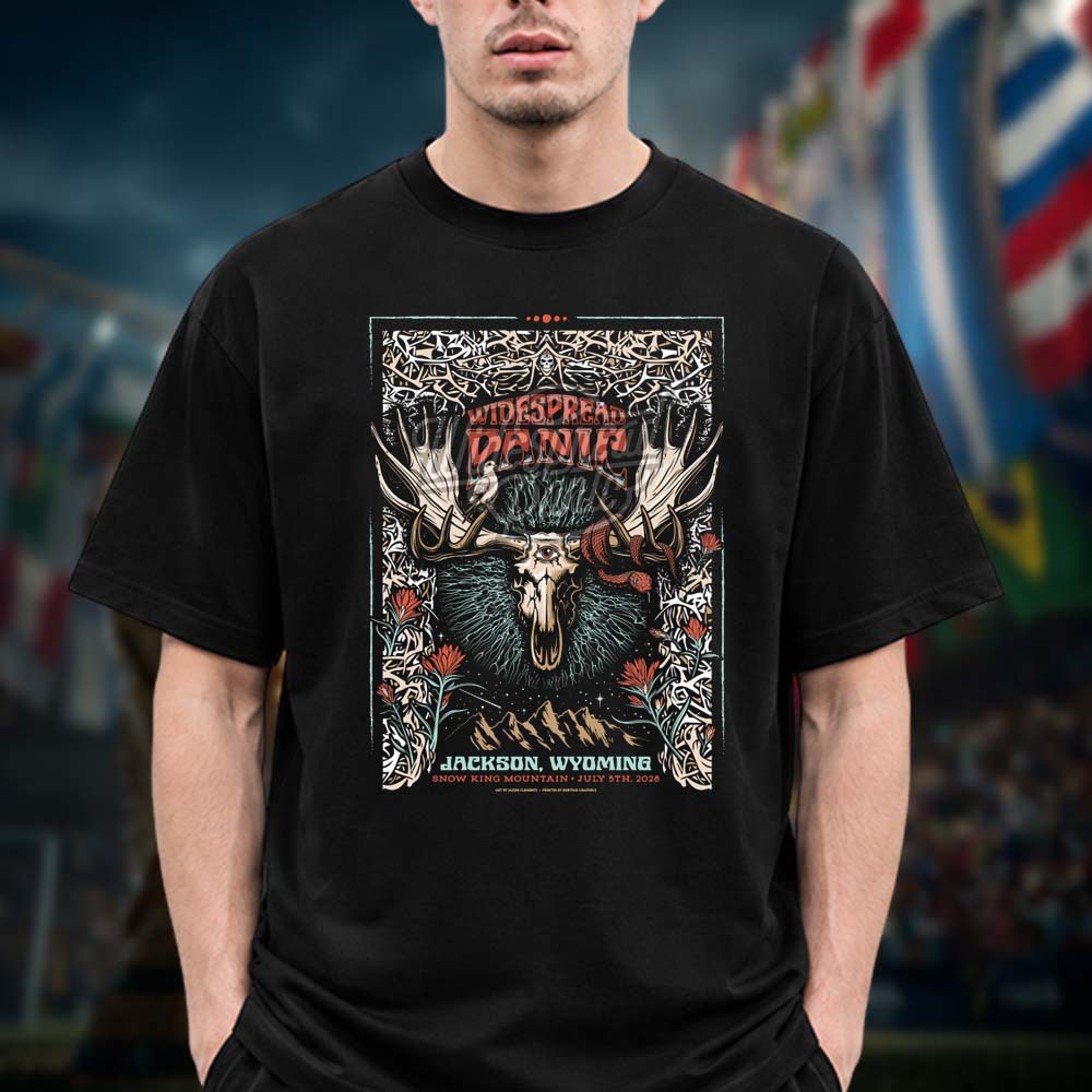 Widespread Panic Concert Poster from Snow King Mountain In Jackson Hole WY On July 5 2026 Unisex T Shirt