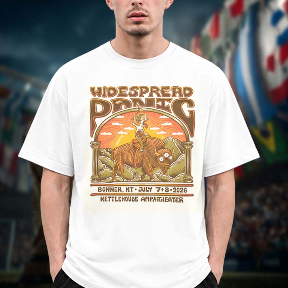 Widespread Panic Event Tee By Andrew Sax At Kettlehouse Amphitheater In Missoula Montana On July 7 8 2026 Unisex T Shirt