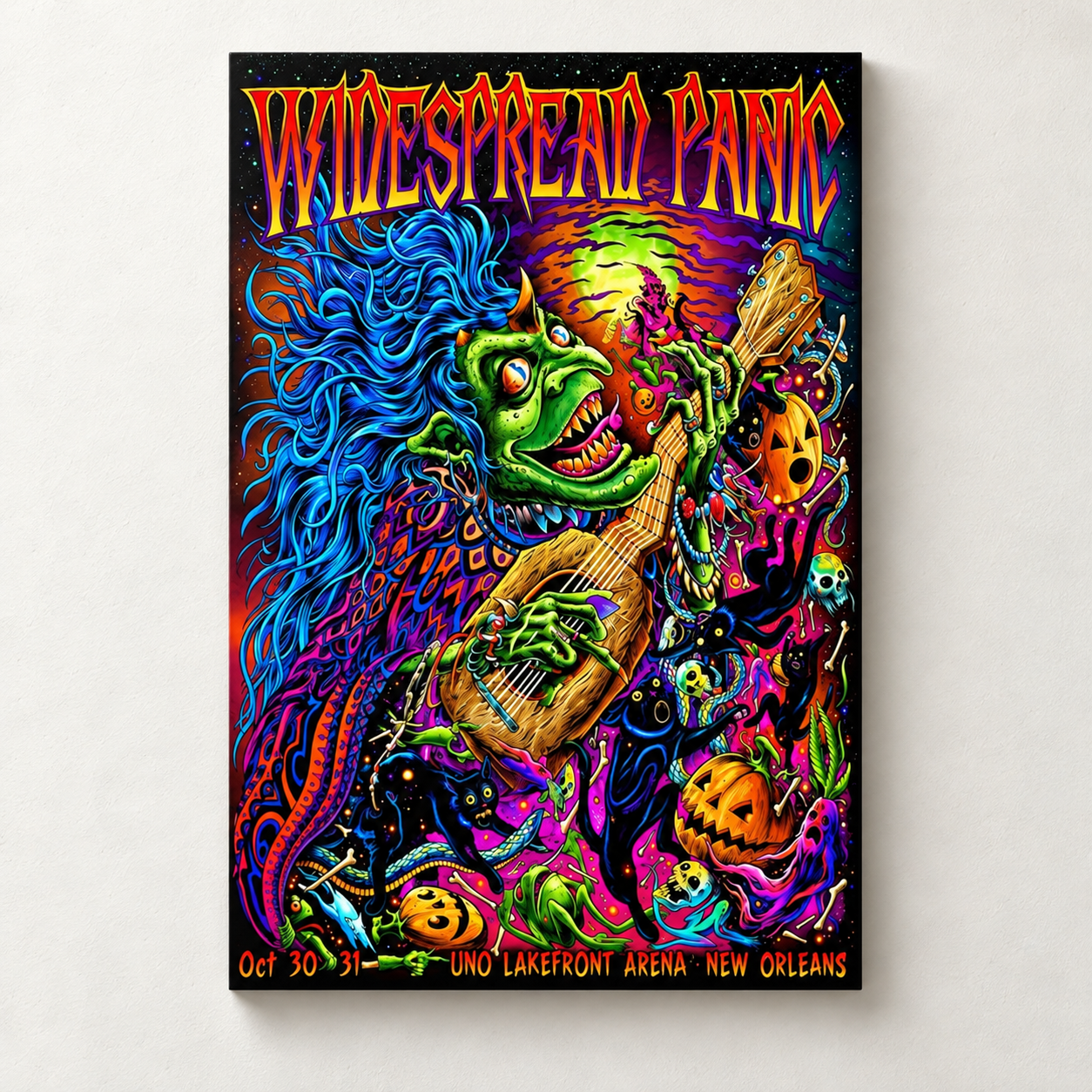 Widespread Panic Halloween Merch Event Poster By Skinner At UNO Lakefront Arena In New Orleans LA On October 30 31 2026 Home Decor Poster Canvas