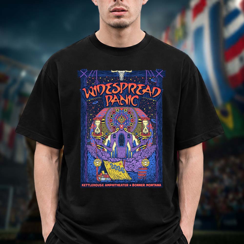 Widespread Panic Limited Edition Poster By Denny Evans At Kettlehouse Amphitheater In Bonner Montana On July 7 8 2026 Unisex T Shirt