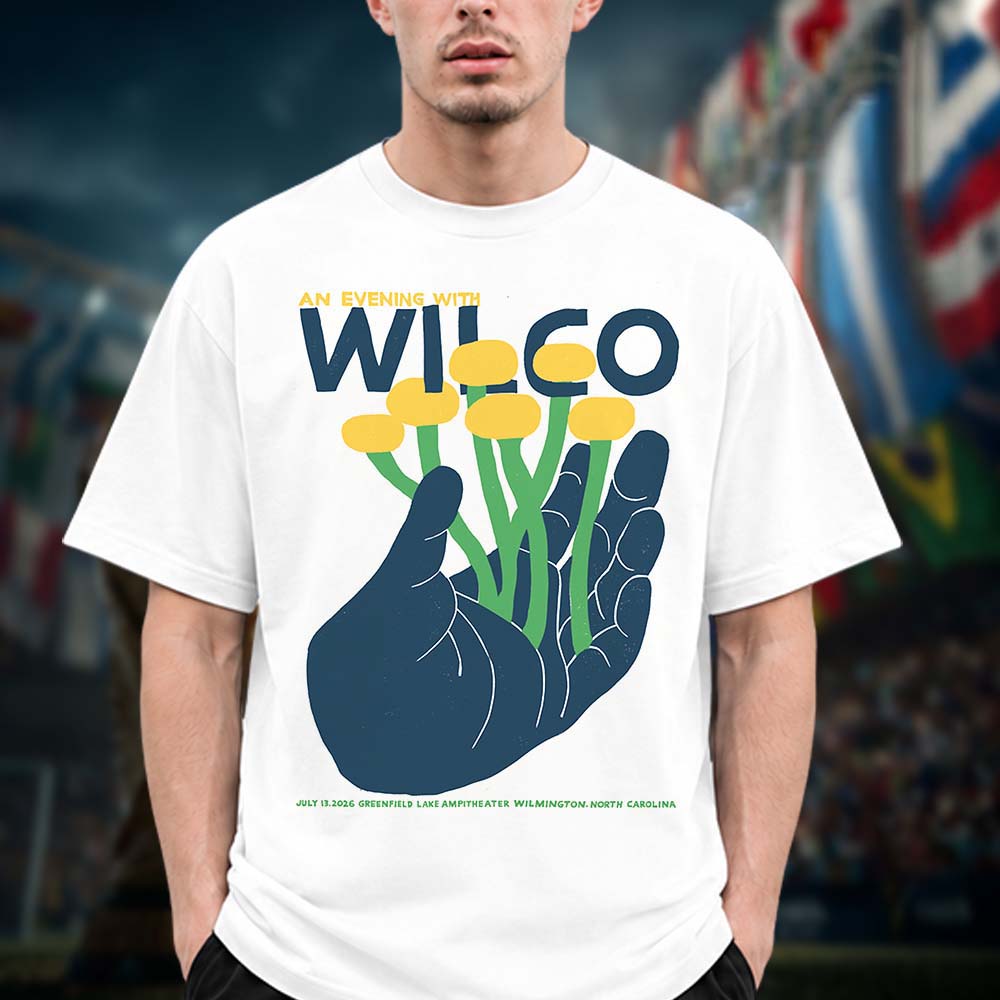 Wilco Band Concert Poster from Greenfield Lake Amphitheater In Wilmington NC On July 13 2026 Unisex T Shirt