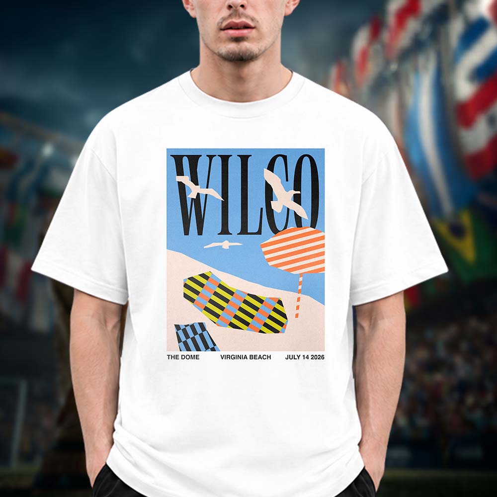 Wilco Band Virginia Beach VA Concert Poster from The Dome In Virginia Beach VA On July 14 2026 Unisex T Shirt