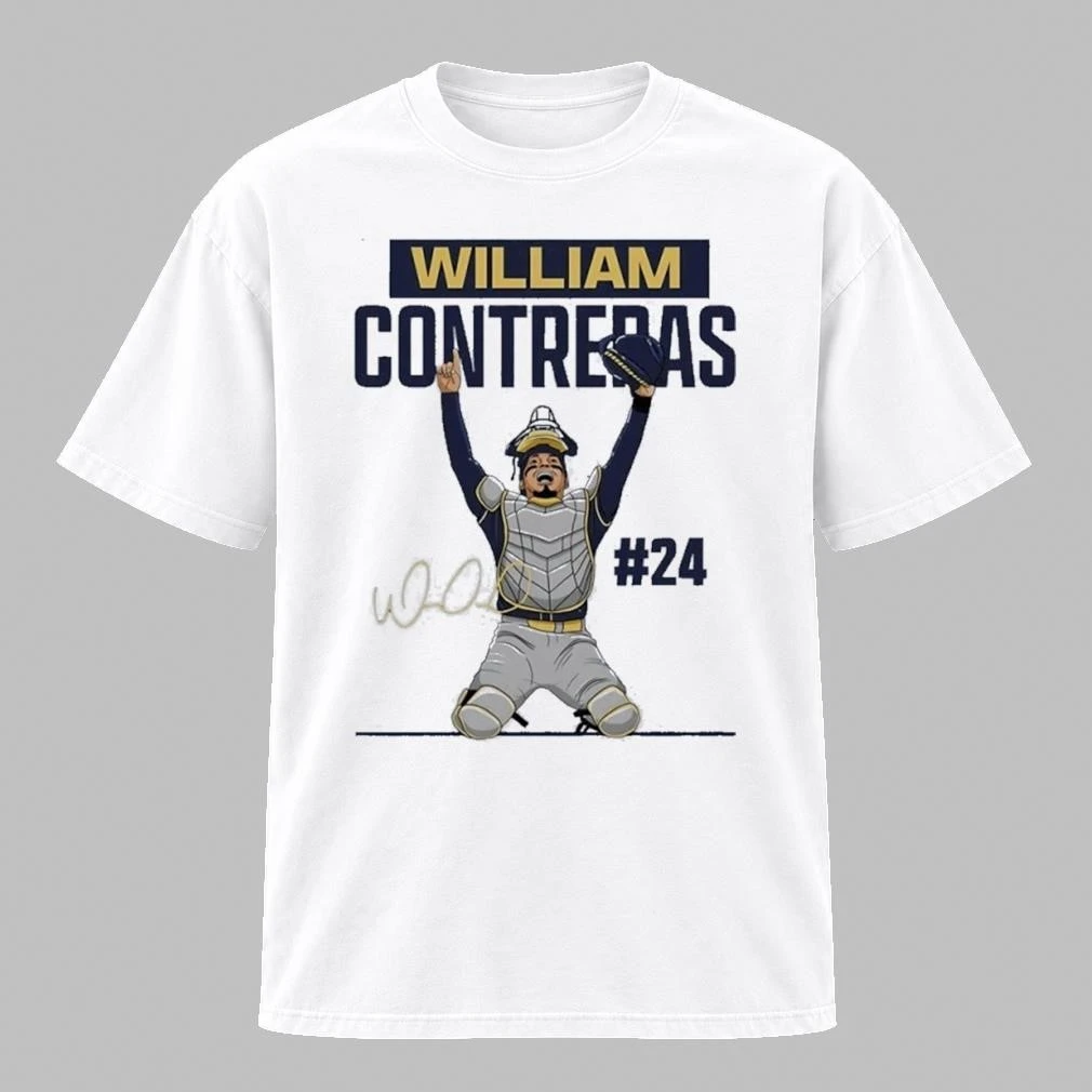 William Contreras Milwaukee Brewers 24 Signature Shirt