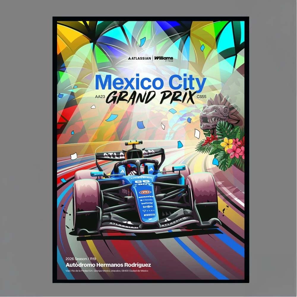 Williams F1 Team Mexico City Grand Prix Autódromo Hermanos Rodríguez 2026 Season R19 Poster