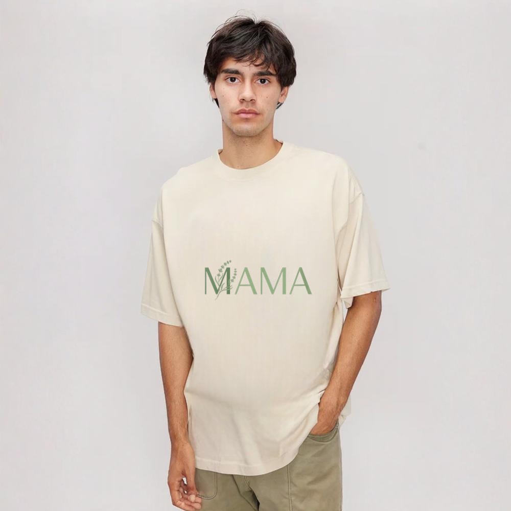 Women's Minimalist Mama Tee Sage Green Mom Life Shirt