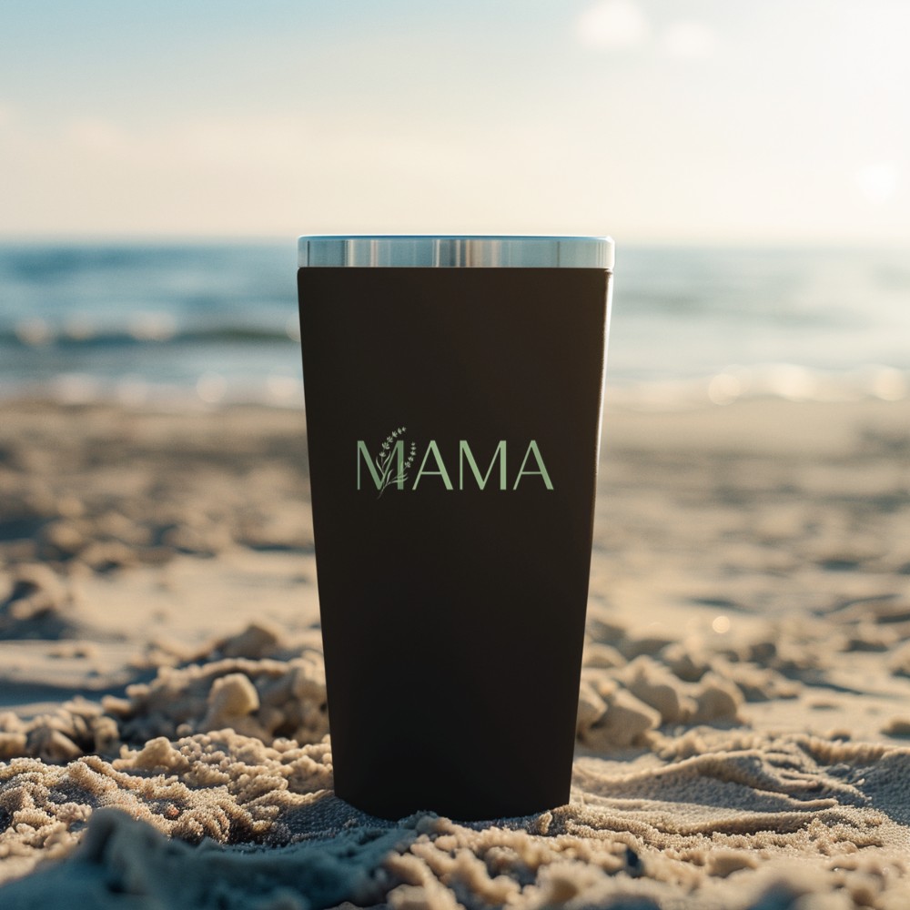 Women's Minimalist Mama Tee Sage Green Mom Life Tumbler - Image 3