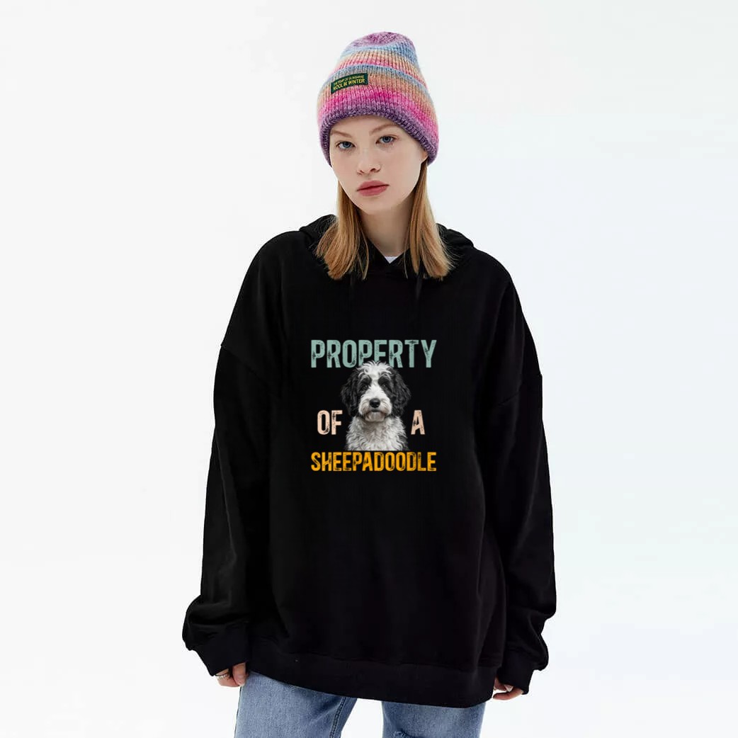 Women's Property of A Sheepadoodle Owner Sheepadoodle Lover Graphic Hoodie