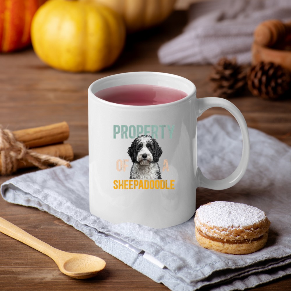 Women's Property of A Sheepadoodle Owner Sheepadoodle Lover Mug - Image 4