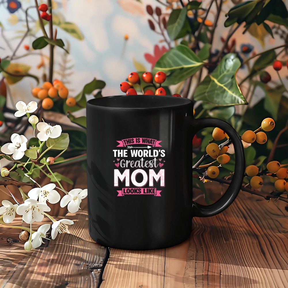 Worlds Greatest Mom Mother’s Day Pink Hearts Proud Mama Pullover Mug