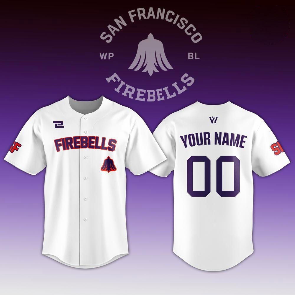 Personalized WPBL San Francisco Firebells 2026 Baseball Jersey - White 1 - Unicasport Personalized WPBL San Francisco Firebells 2026 Baseball Jersey - White