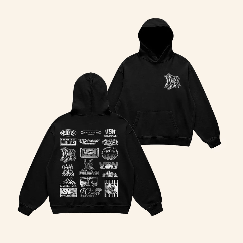 WRLDINVSN Merch Sponsor Black White Hoodie Dad Christmas Gifts