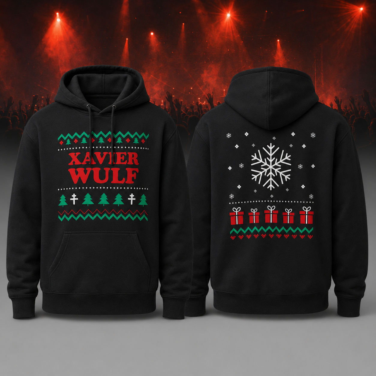 2026 Xavier Wulf Hollow Squad Tour Red Gift Hoodie
