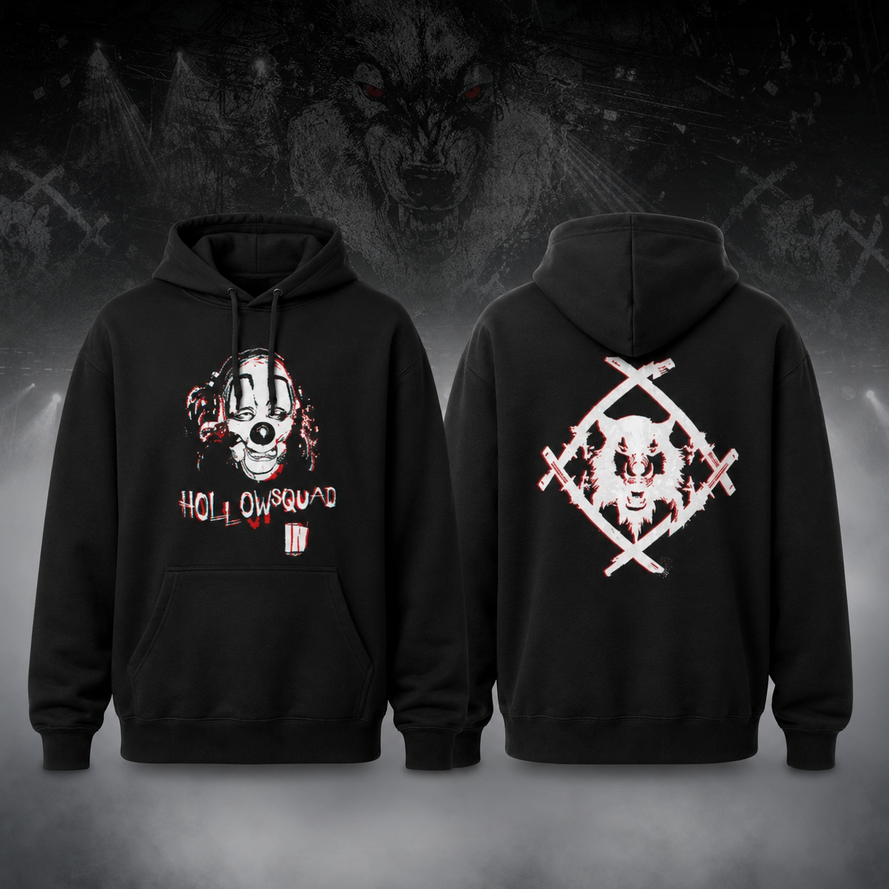 Black Xavier Wulf Tour 2026 Clow Graphic Hoodie