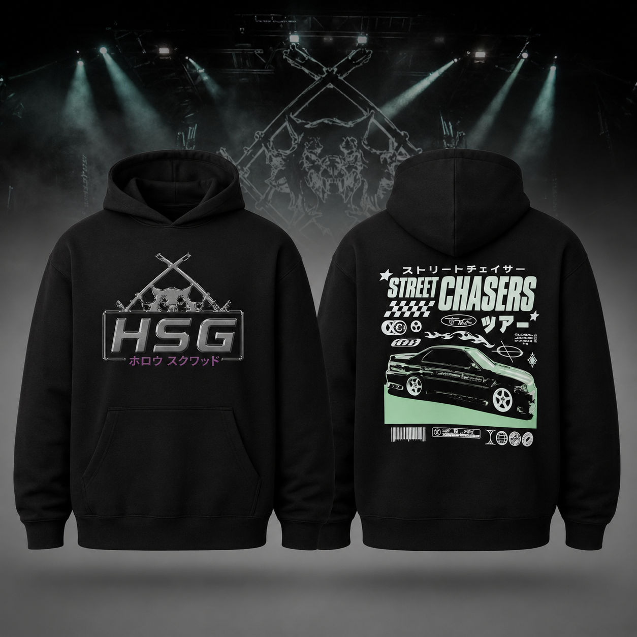 2026 Xavier Wulf Tour Hollow Squad Racing Green Hoodie