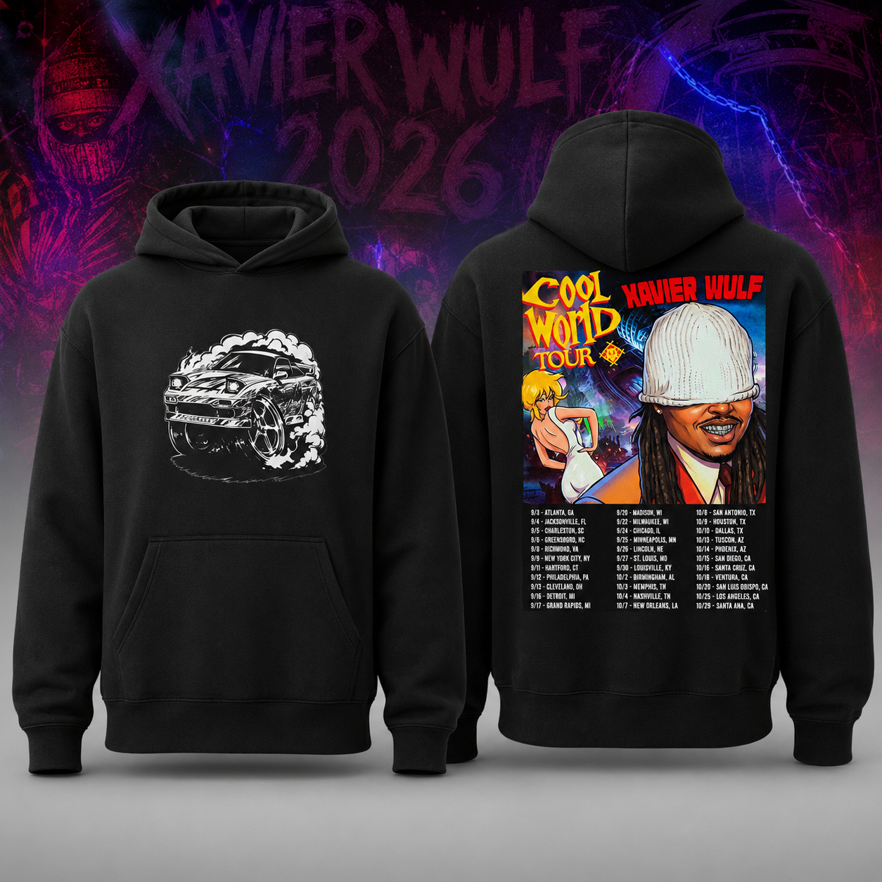Xavier Wulf Hollowsquad 24's Black Hoodie Tour 2026